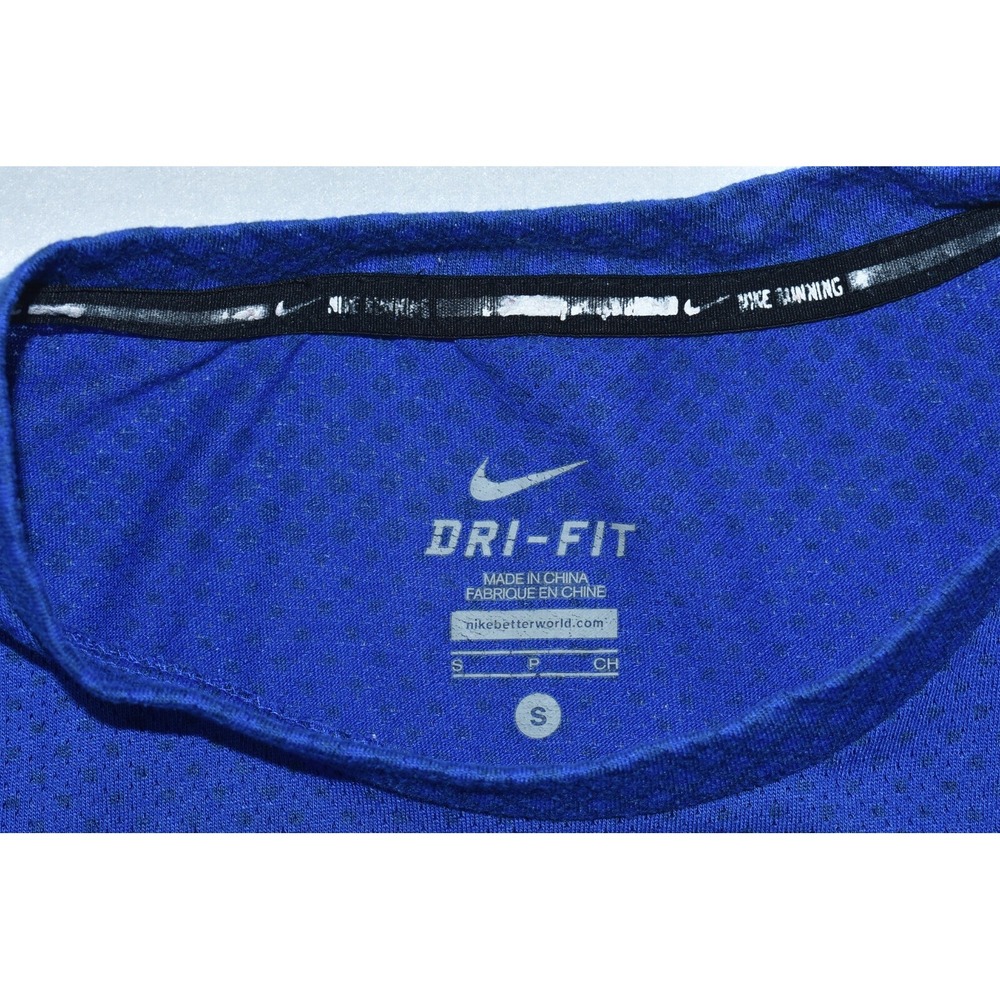 Nike Active Cool Tailwind Dri Fit Men's Shirt Size S Blue Workout w/Pocket - Picture 10 of 10